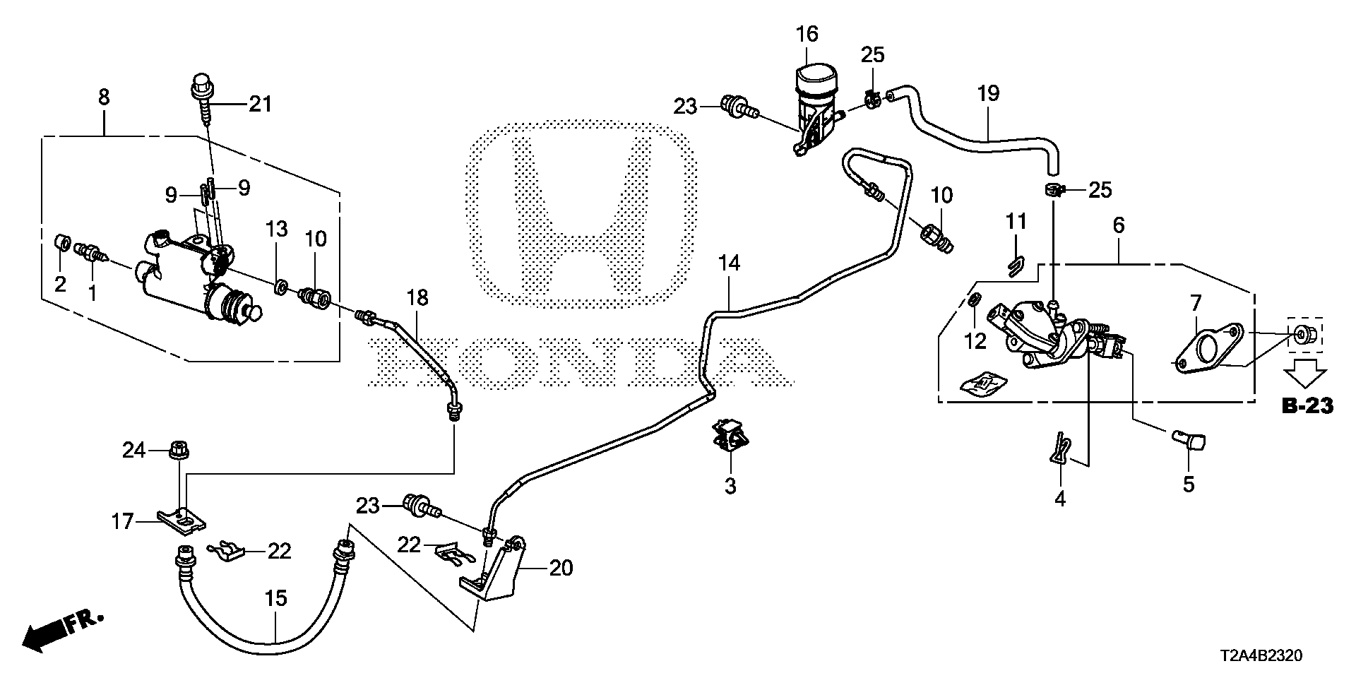 Diagram CLUTCH MASTER CYLINDER for your 1994 Honda Civic Hatchback   