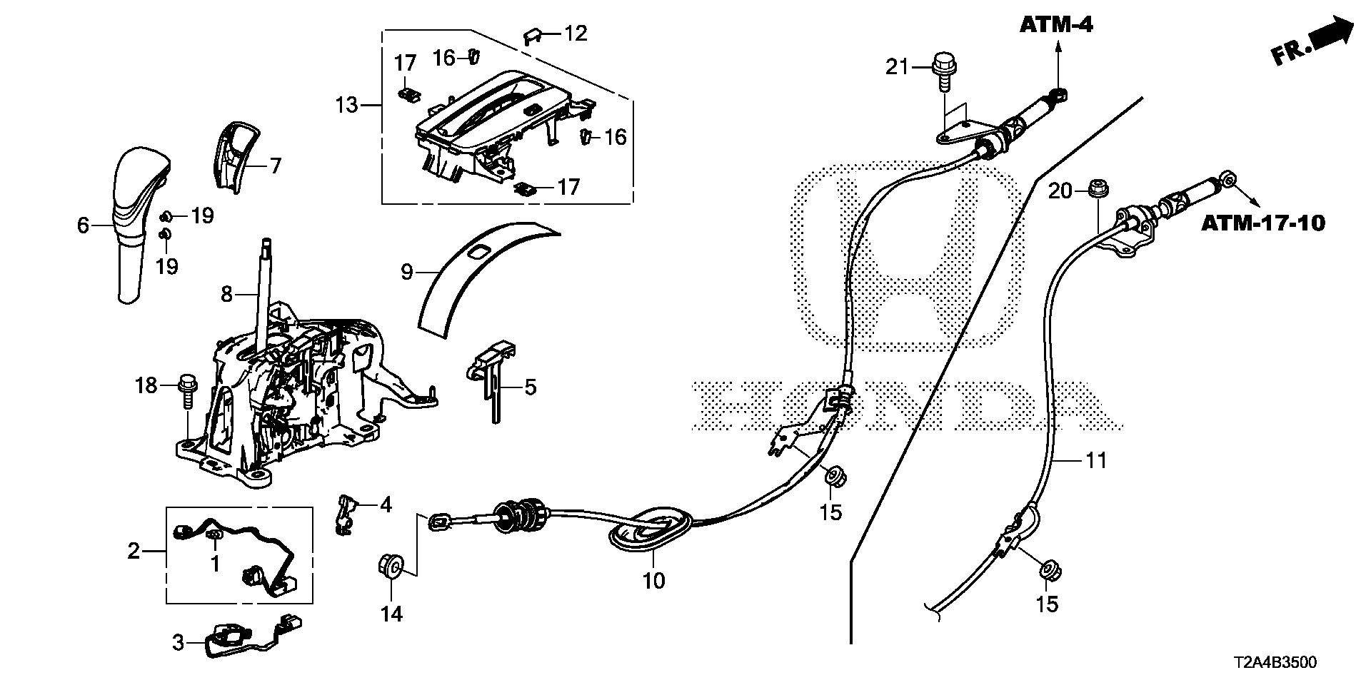 Diagram SELECT LEVER for your Honda