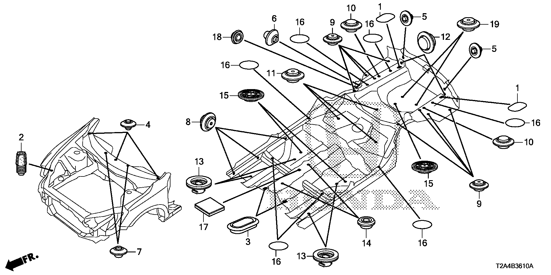 Diagram GROMMET (FR.) for your Honda Accord  