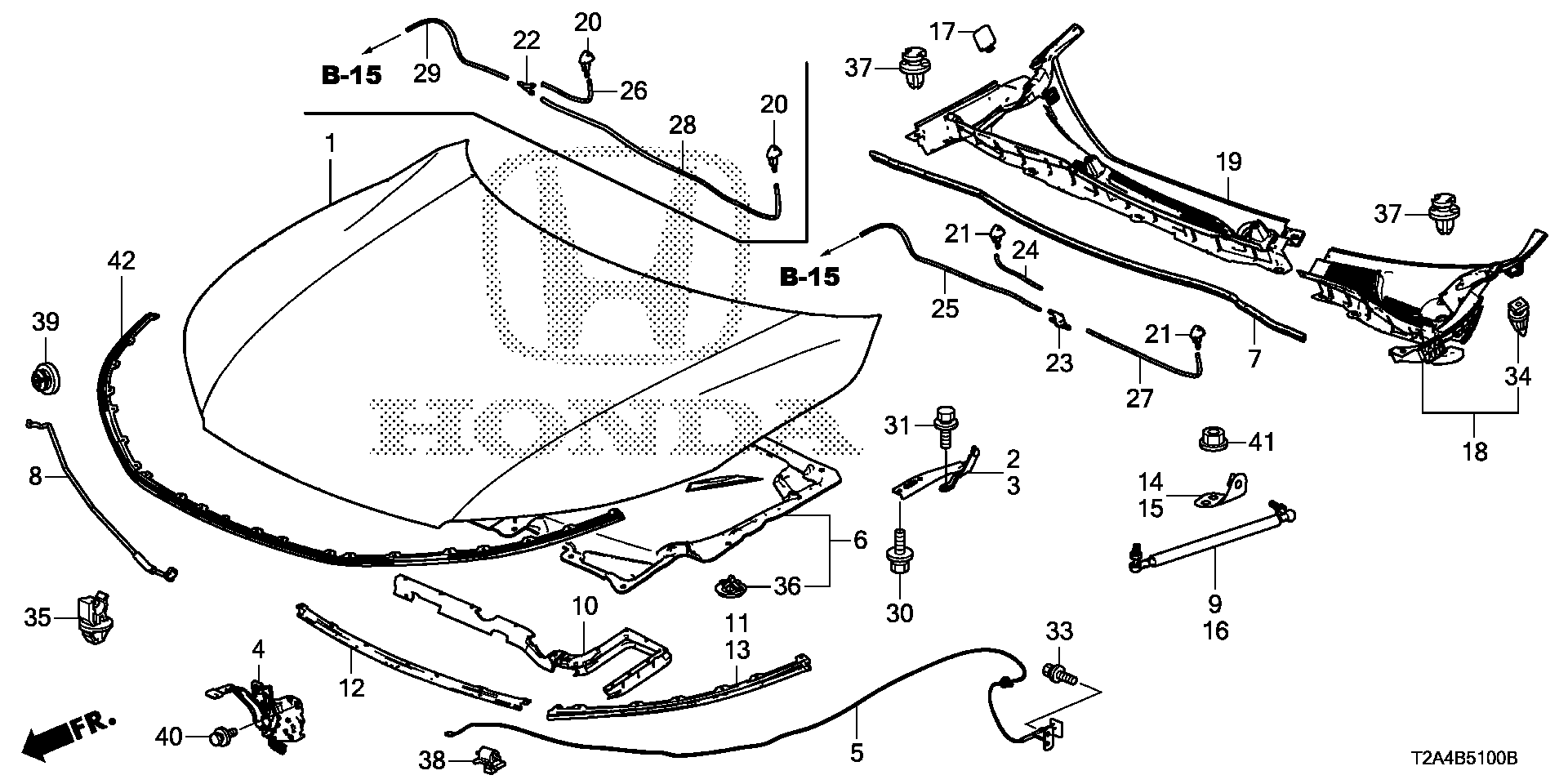 Diagram ENGINE HOOD for your 1996 Honda Accord Coupe   