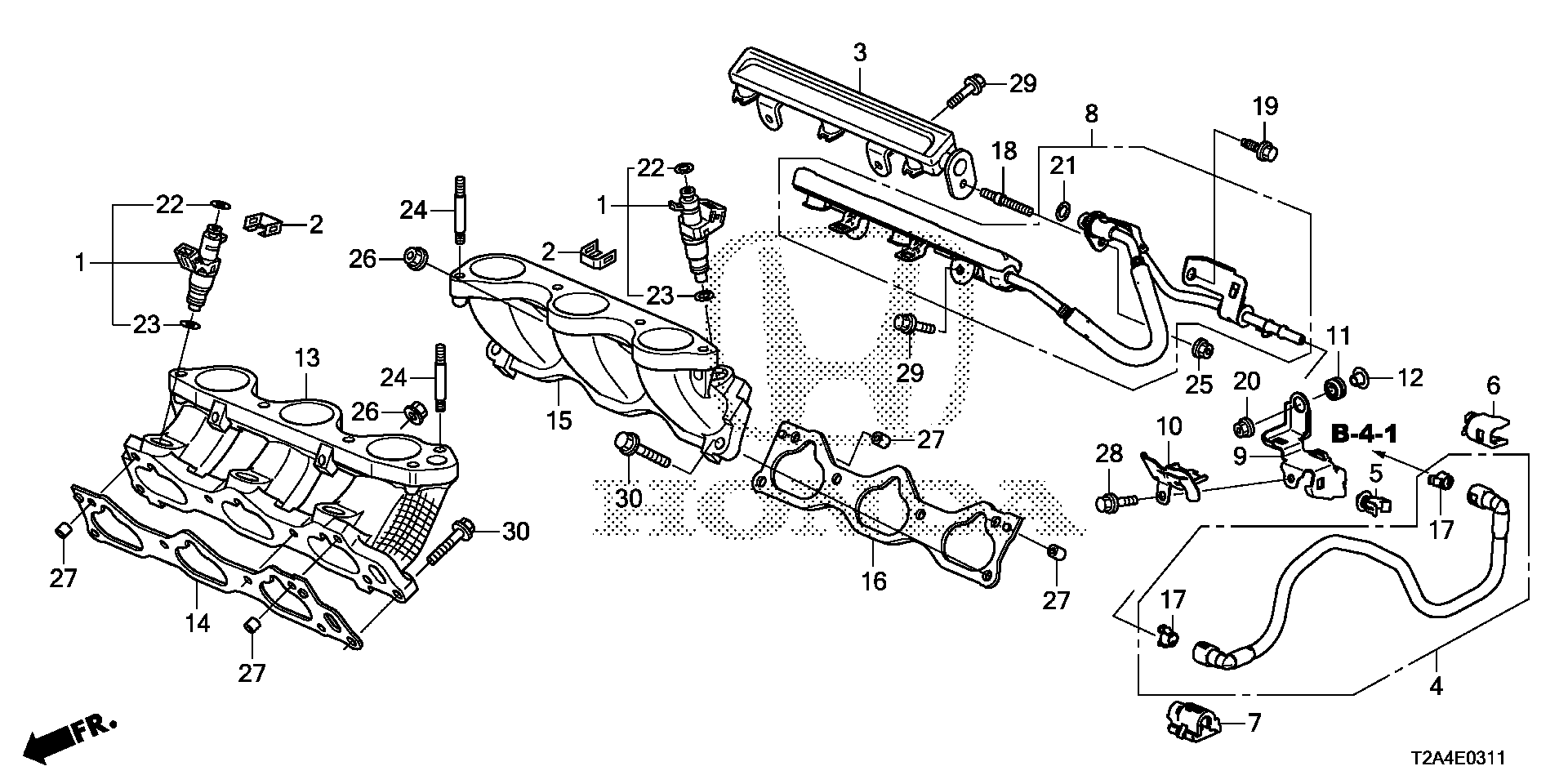 Diagram FUEL INJECTOR (V6) for your 2022 Honda Passport  TSPORT 5D 