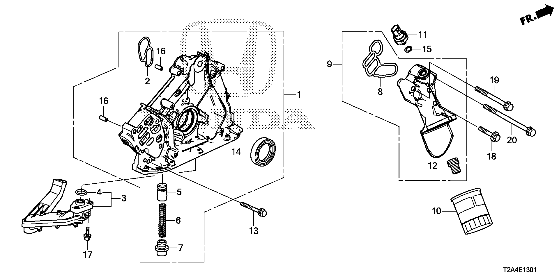 Diagram OIL PUMP (V6) for your 1976 Honda Civic Hatchback   