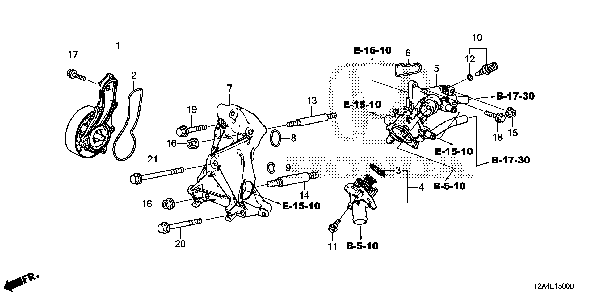 Diagram WATER PUMP (L4) for your 2014 Honda Accord   