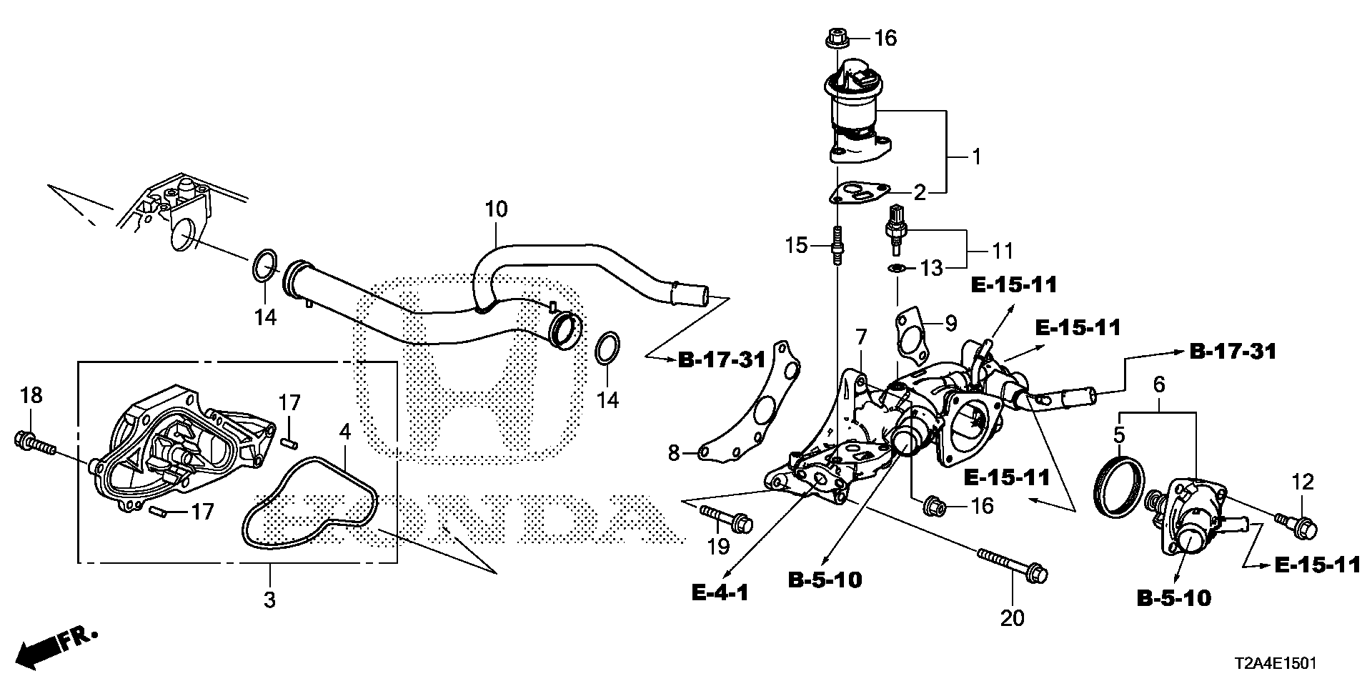 Diagram WATER PUMP (V6) for your Honda Accord  