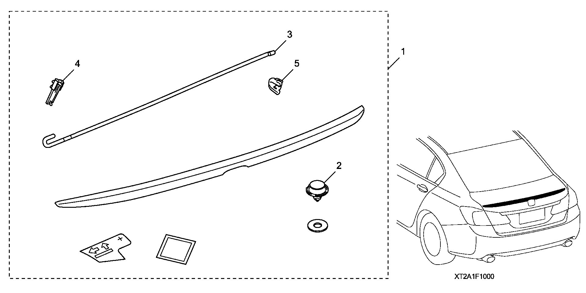 Diagram DECK LID SPOILER for your 1992 Honda Accord   