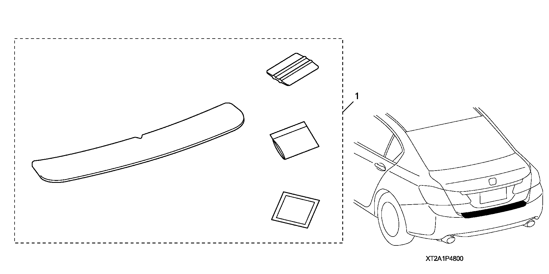 Diagram REAR BUMPER APPLIQUE for your Honda Accord  