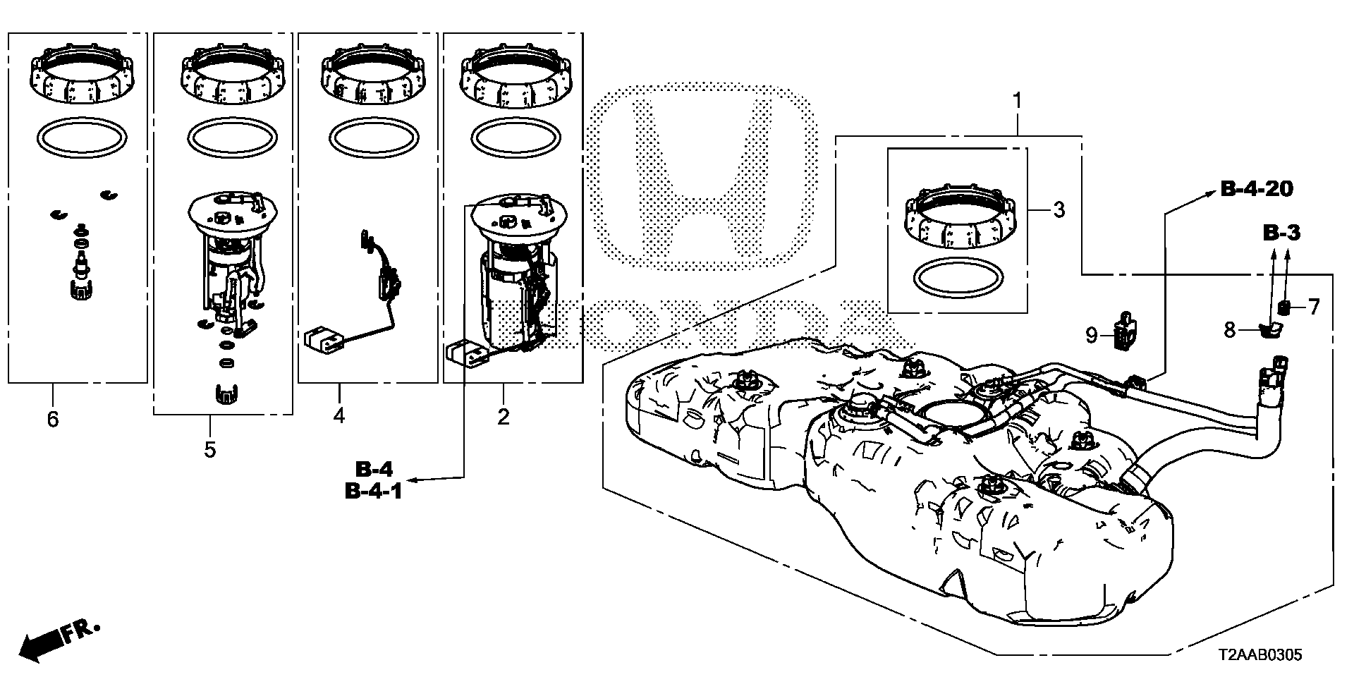 Diagram FUEL TANK (KA/KC/KL) for your 2024 Honda Pilot  SPT 