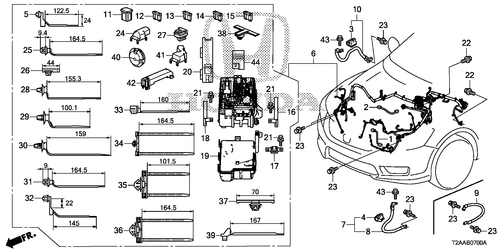 Diagram WIRE HARNESS (1) for your 2022 Honda Accord   