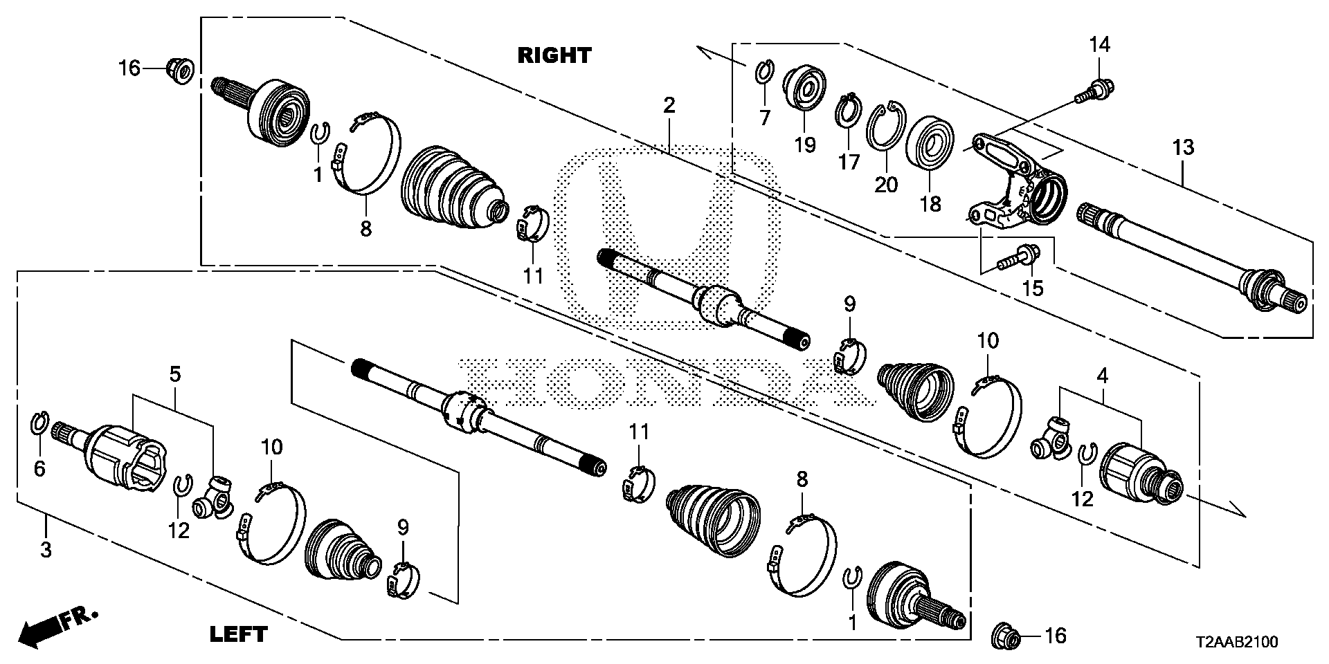 Diagram DRIVESHAFT@HALF SHAFT (L4) for your 2025 Honda Pilot   