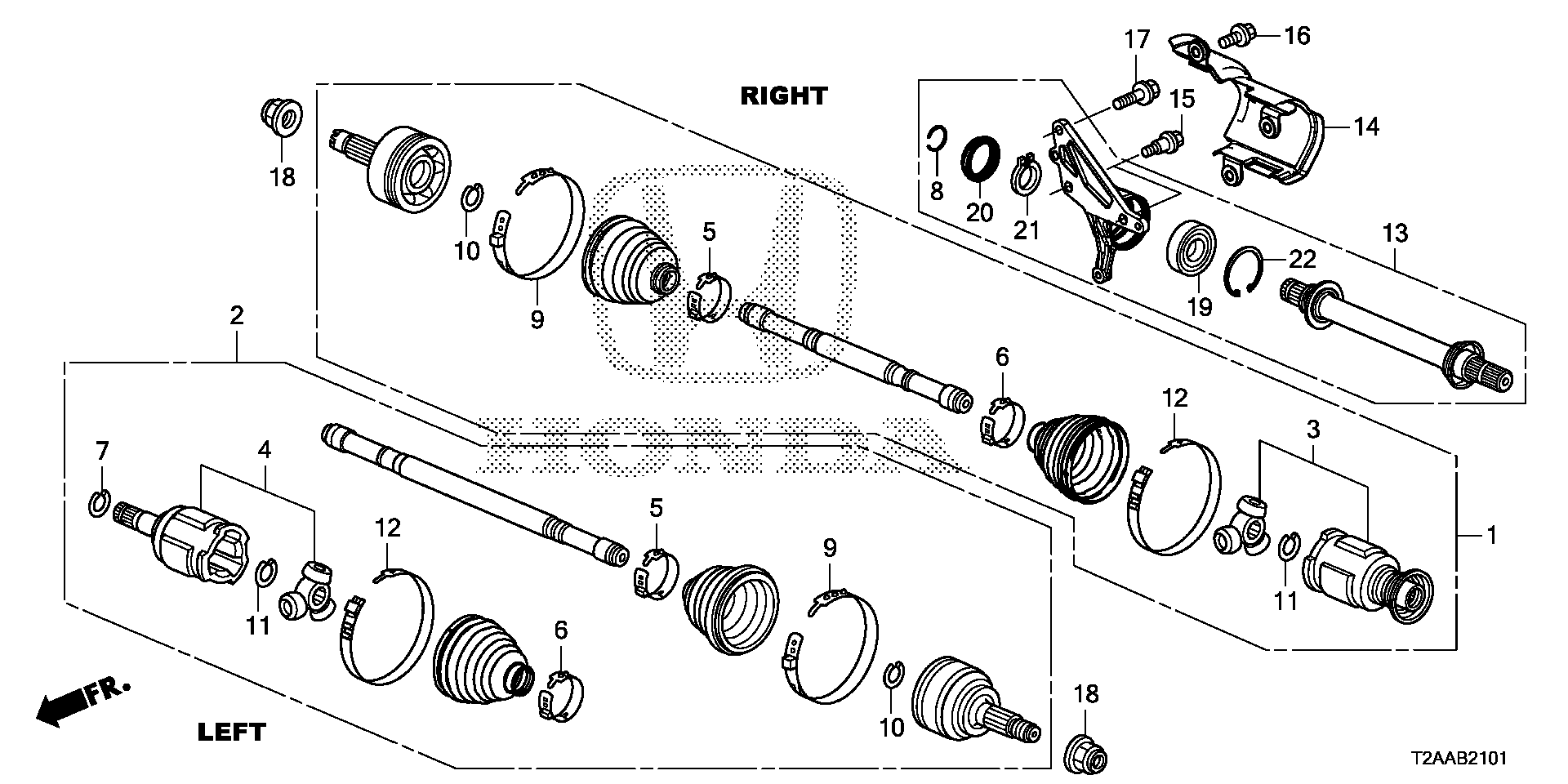 Diagram DRIVESHAFT@HALF SHAFT (V6) for your 2009 Honda Pilot   