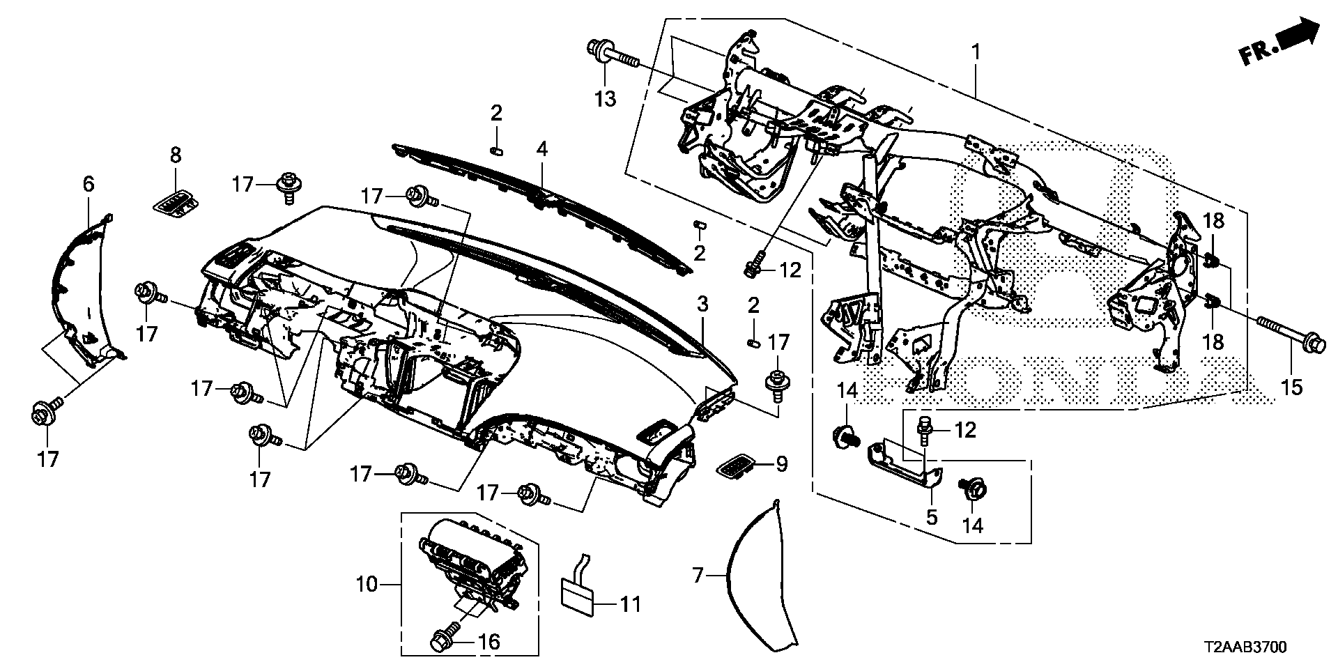 Diagram INSTRUMENT PANEL for your Honda Accord  