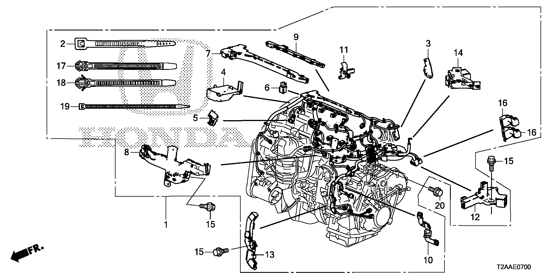 Diagram ENGINE WIRE HARNESS (L4) for your 1997 Honda Accord Coupe   