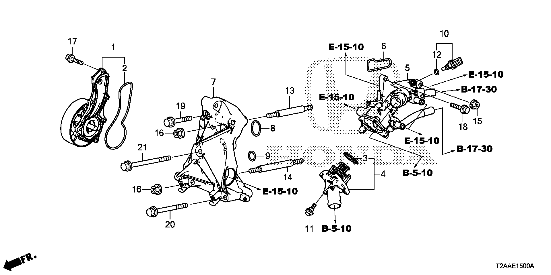 Diagram WATER PUMP (L4) for your 1993 Honda Accord   