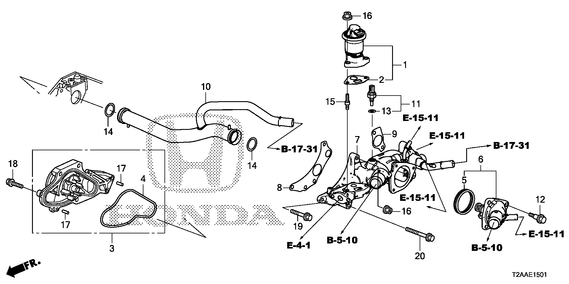 Diagram WATER PUMP (V6) for your 1999 Honda Accord   