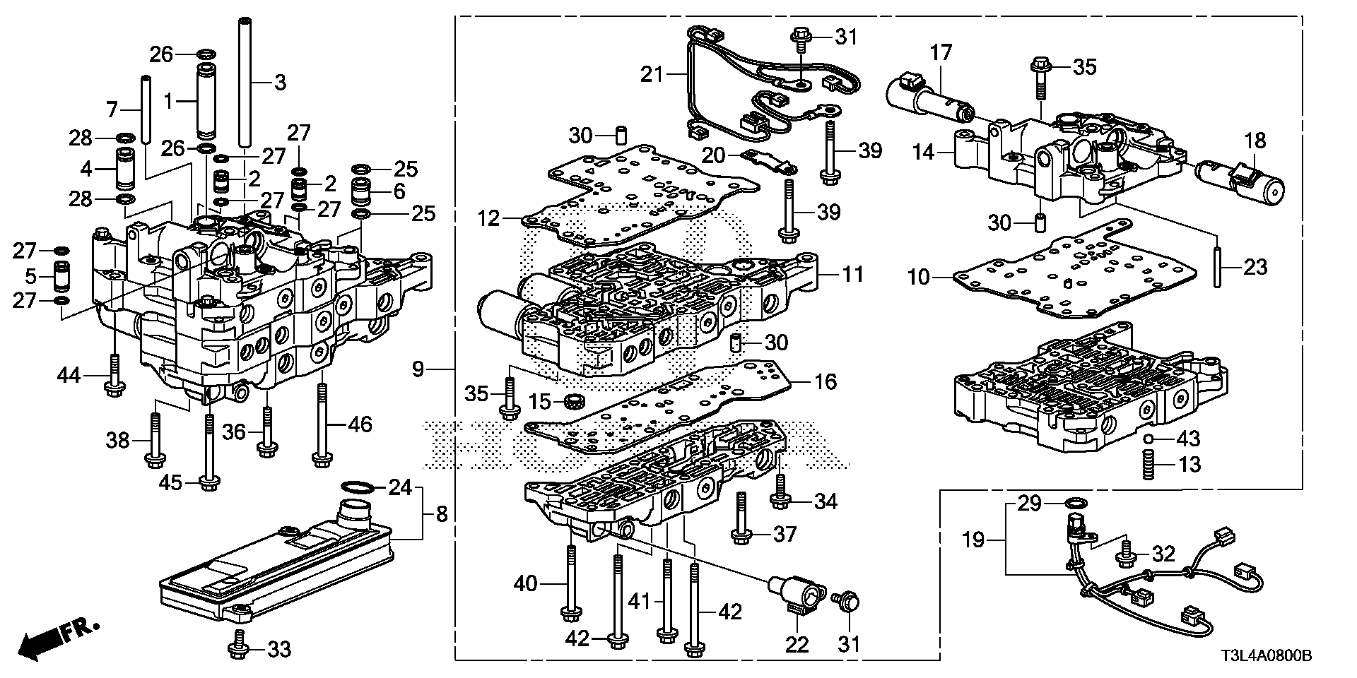 Diagram VALVE BODY (CVT) for your Honda