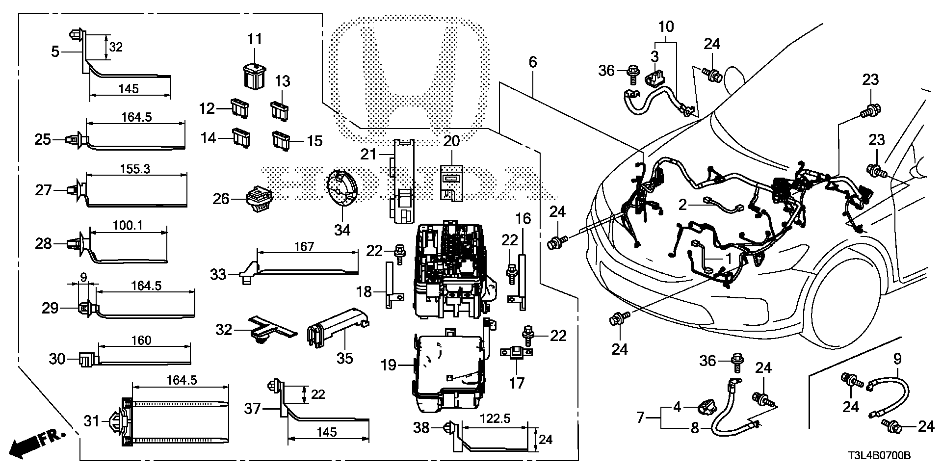 Diagram WIRE HARNESS (1) for your 2022 Honda Accord   