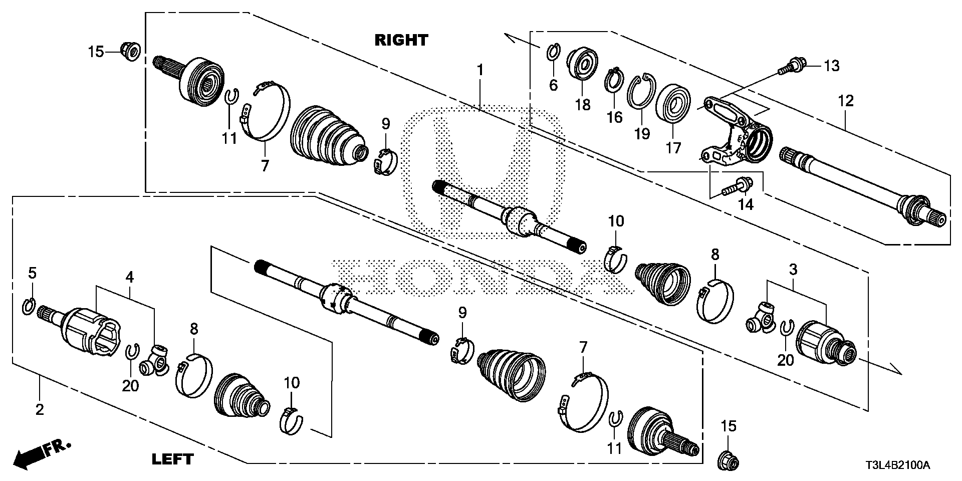 Diagram DRIVESHAFT@HALF SHAFT (L4) for your 2025 Honda Pilot   