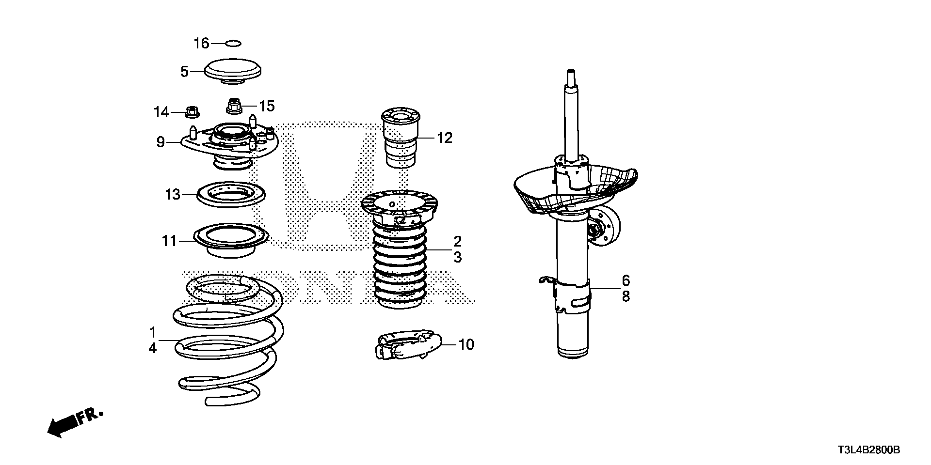 Diagram FRONT SHOCK ABSORBER for your 1985 Honda Accord   