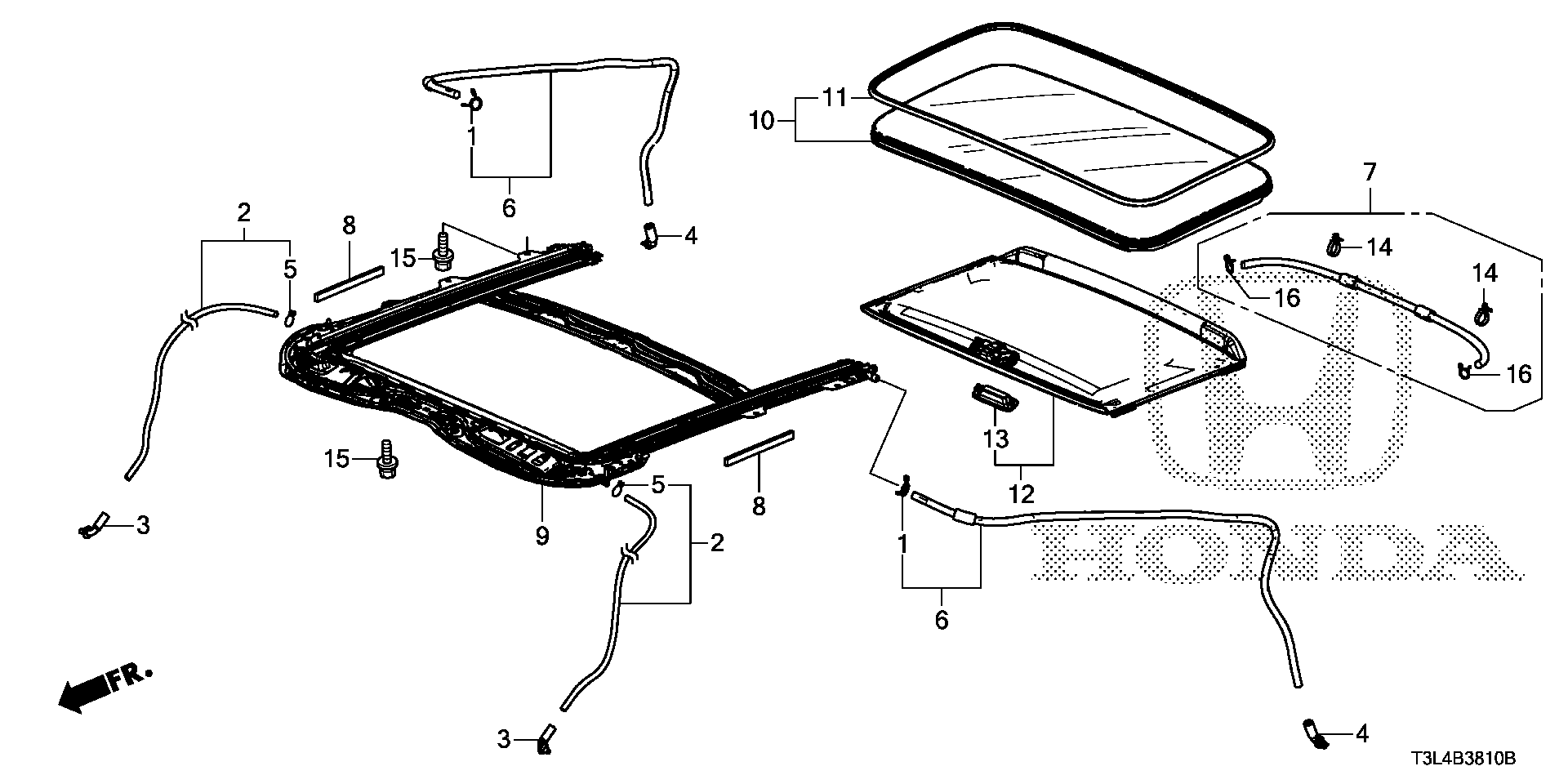 Diagram SLIDING ROOF for your 2012 Honda Pilot   