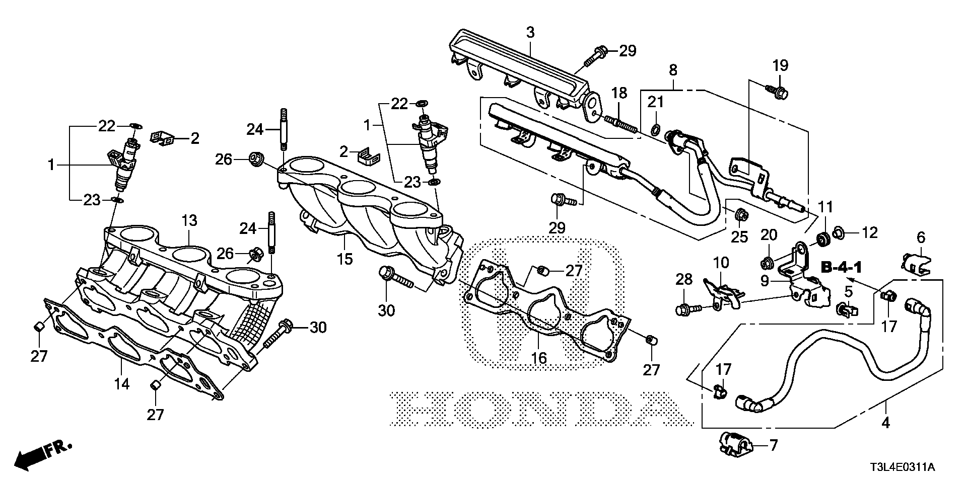 Diagram FUEL INJECTOR (V6) for your 2022 Honda Passport  TSPORT 5D 