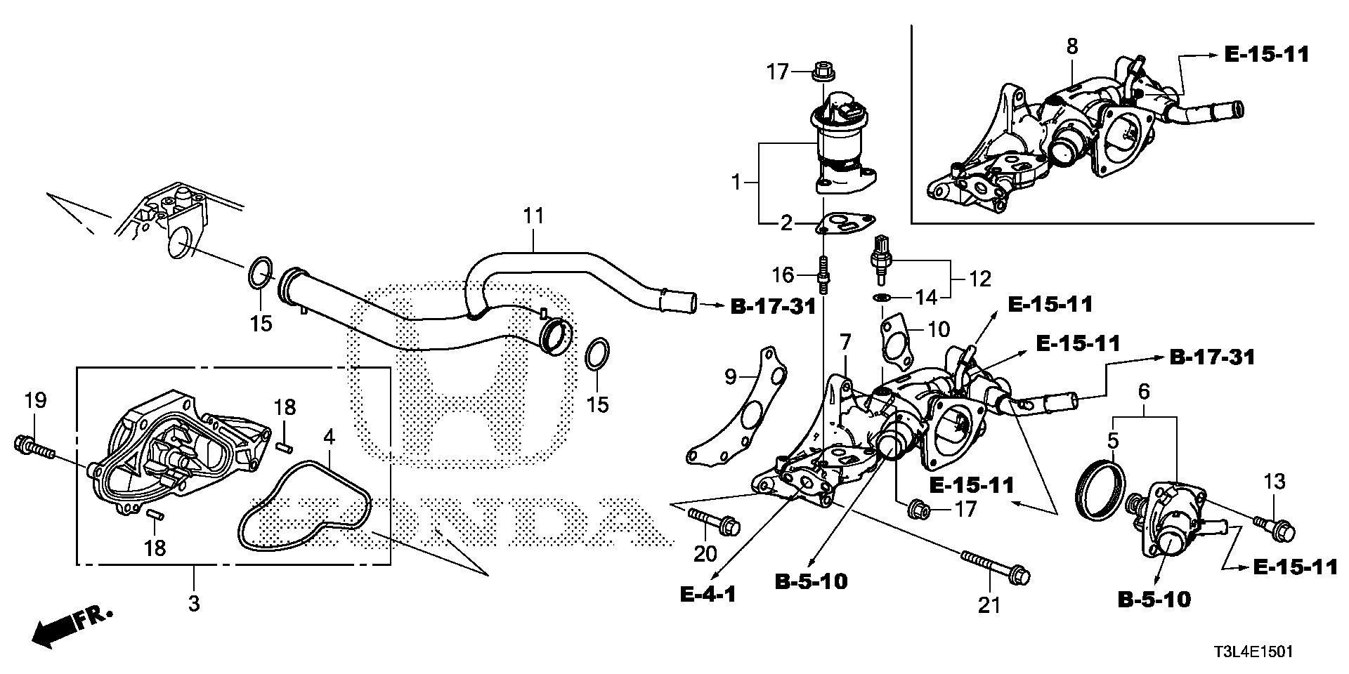 Diagram WATER PUMP (V6) for your 2019 Honda Accord   