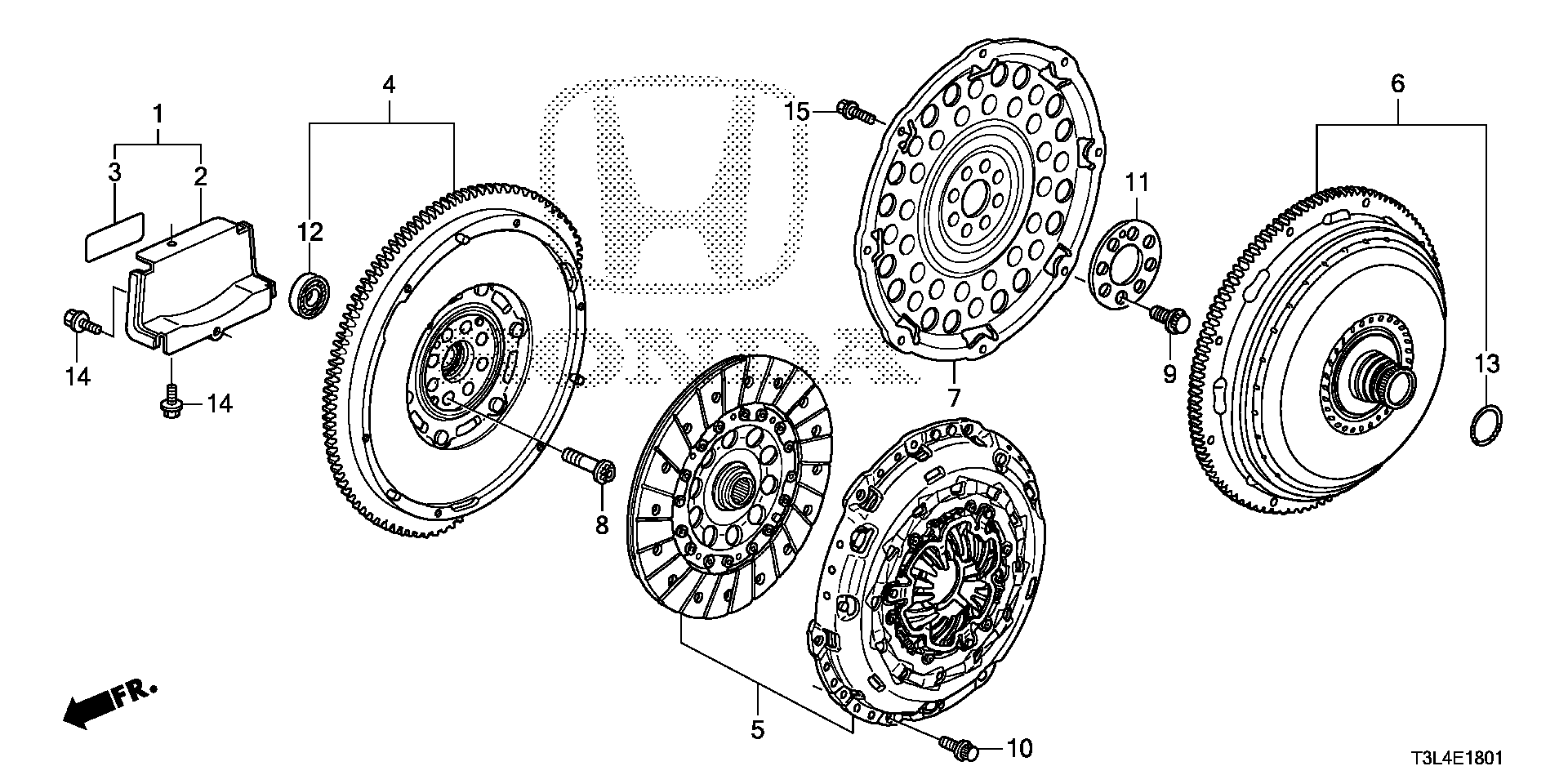 Diagram CLUTCH@TORQUE CONVERTER (V6) for your 2022 Honda Civic   