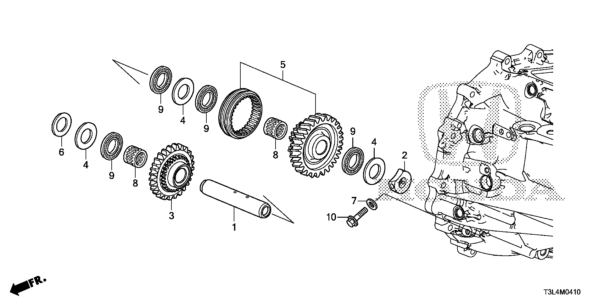 Diagram REVERSE GEAR SHAFT (L4) for your 2017 Honda Accord Coupe  TOUR 