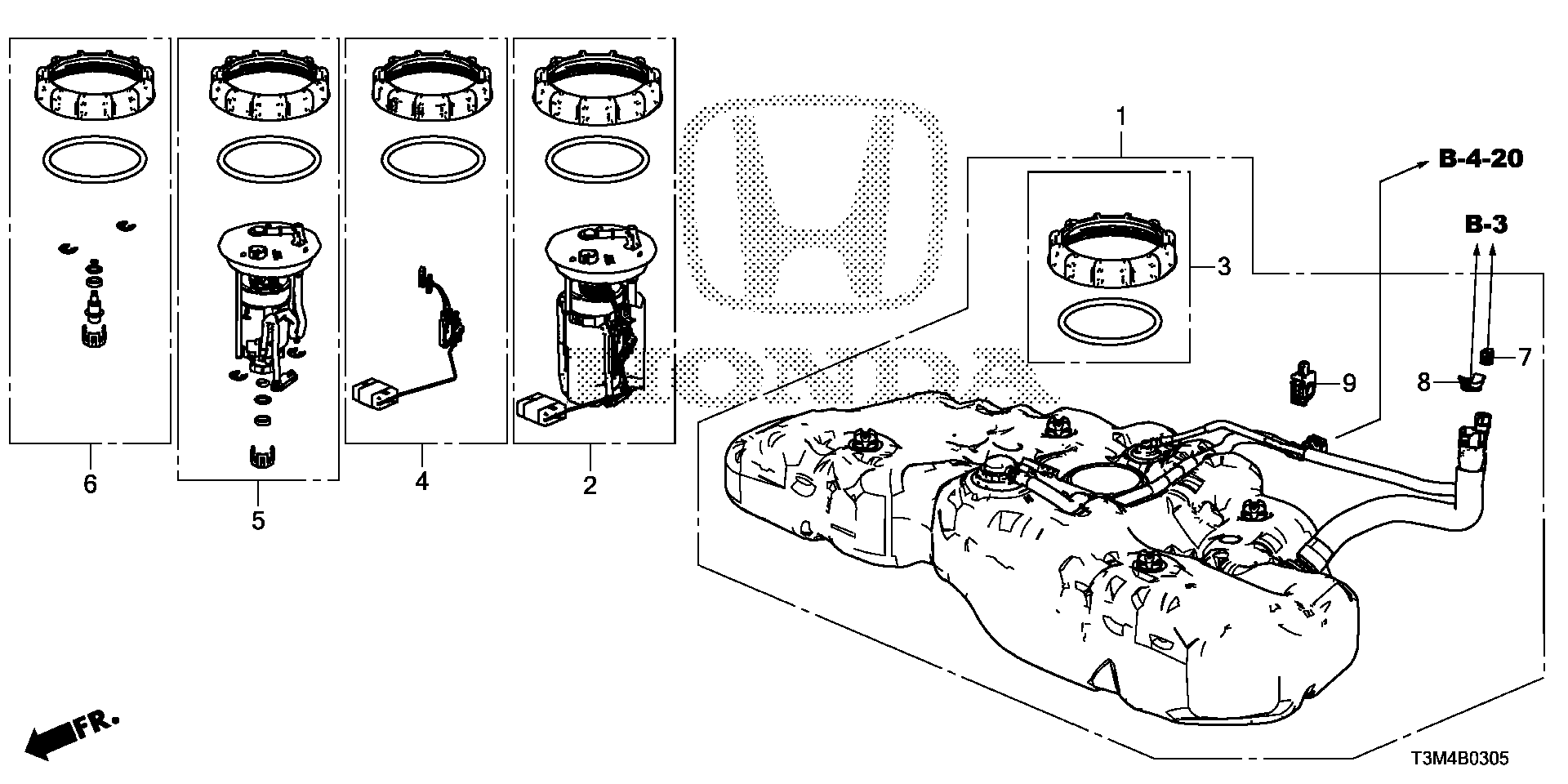 Diagram FUEL TANK for your 2024 Honda Pilot  SPT 