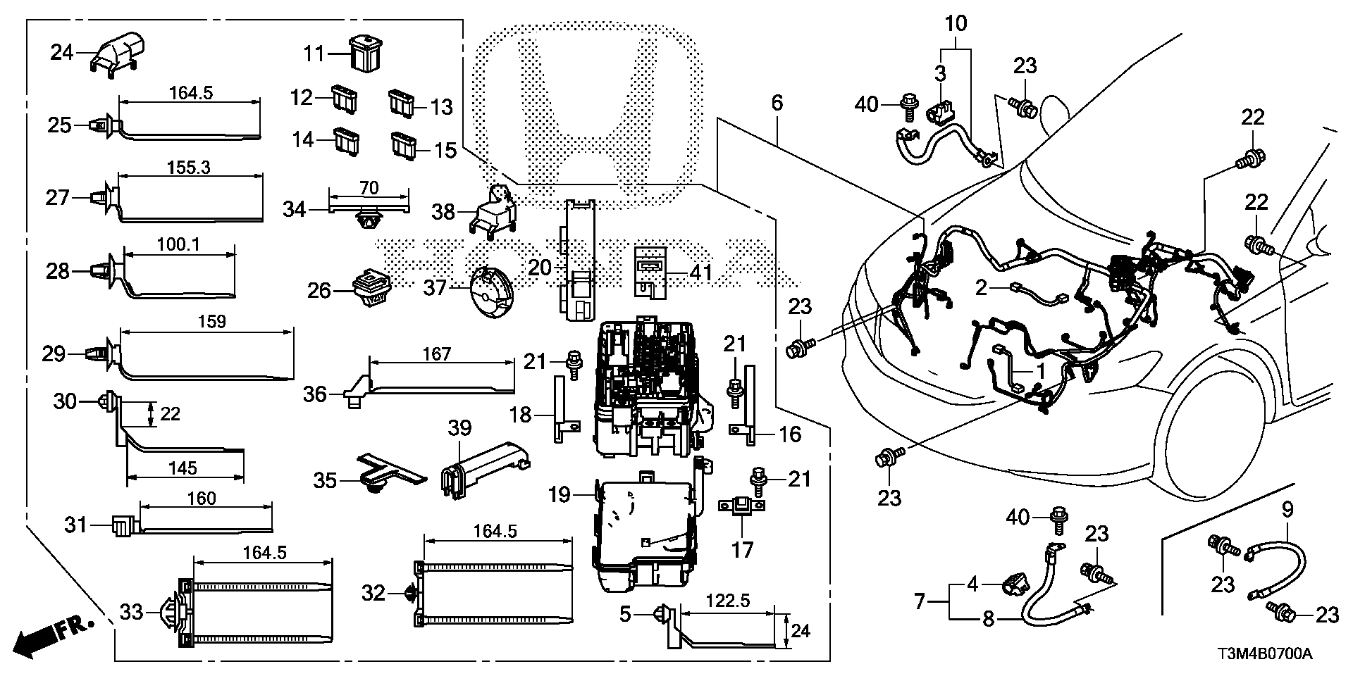 Diagram WIRE HARNESS (1) for your 2022 Honda Accord   