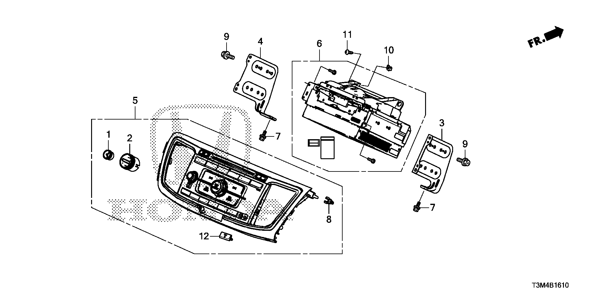 Diagram AUDIO UNIT (1) for your Honda Civic Hatchback  