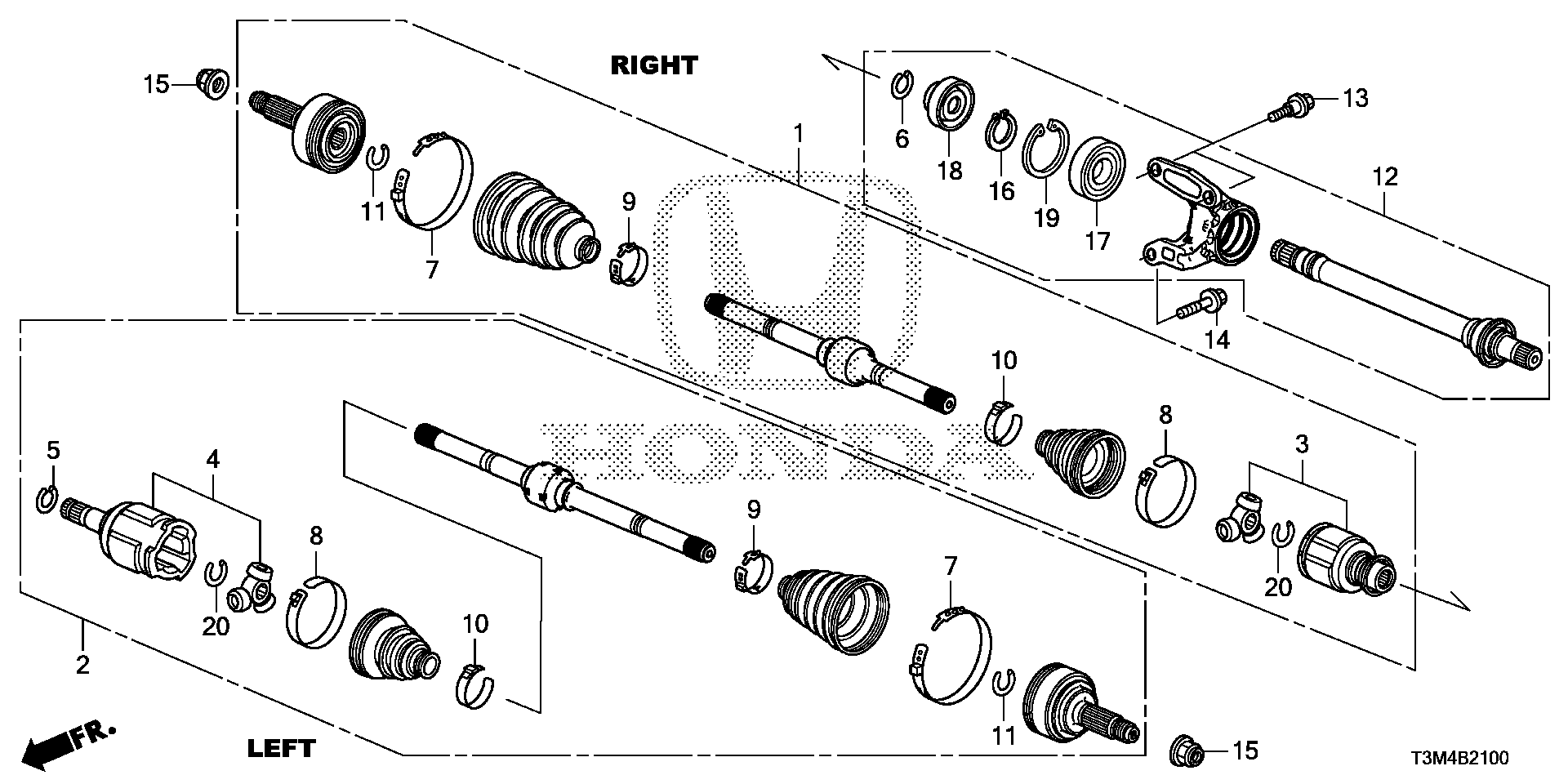 Diagram DRIVESHAFT@HALF SHAFT (L4) for your 2025 Honda Pilot   