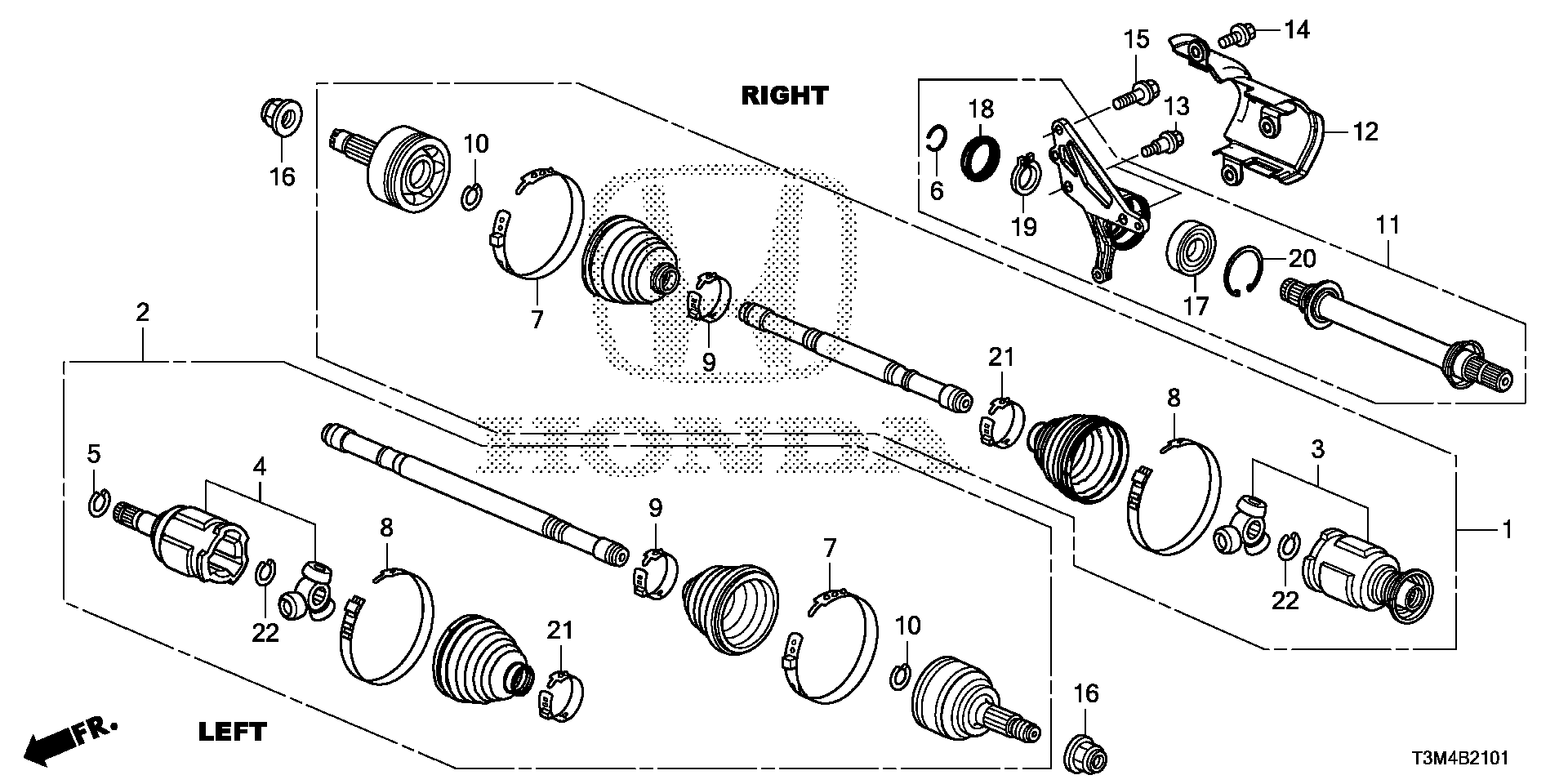 Diagram DRIVESHAFT@HALF SHAFT (V6) for your 2009 Honda Pilot   