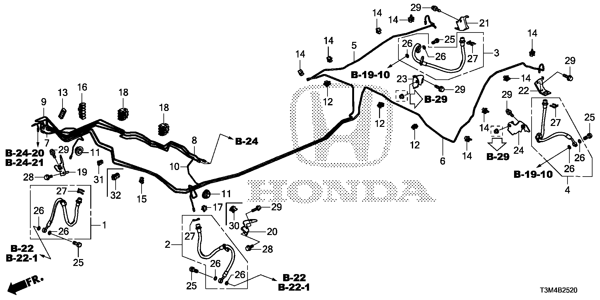 Diagram BRAKE LINES for your 1980 Honda Civic Hatchback   