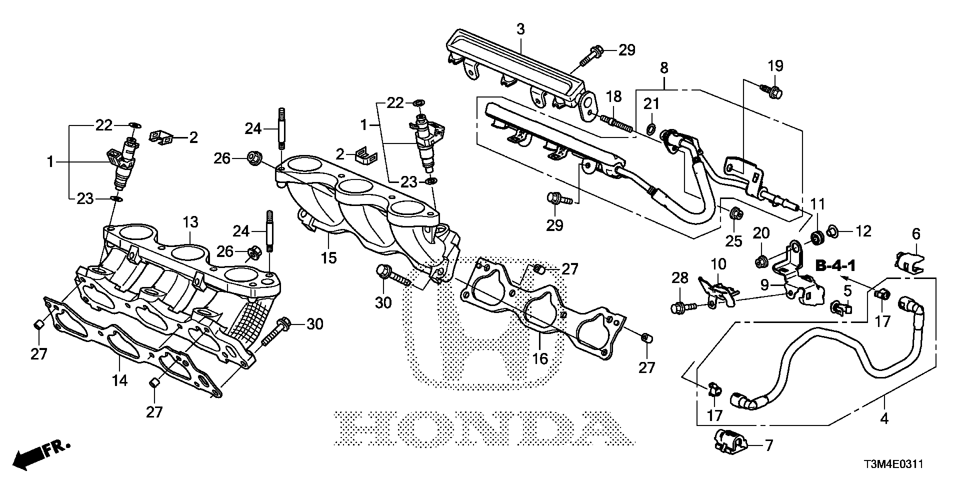 Diagram FUEL INJECTOR (V6) for your 2022 Honda Passport  TSPORT 5D 