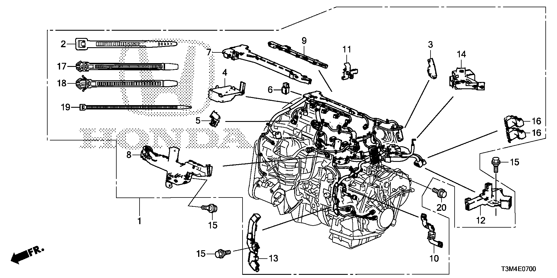 Diagram ENGINE WIRE HARNESS (L4) for your 1997 Honda Accord Coupe   