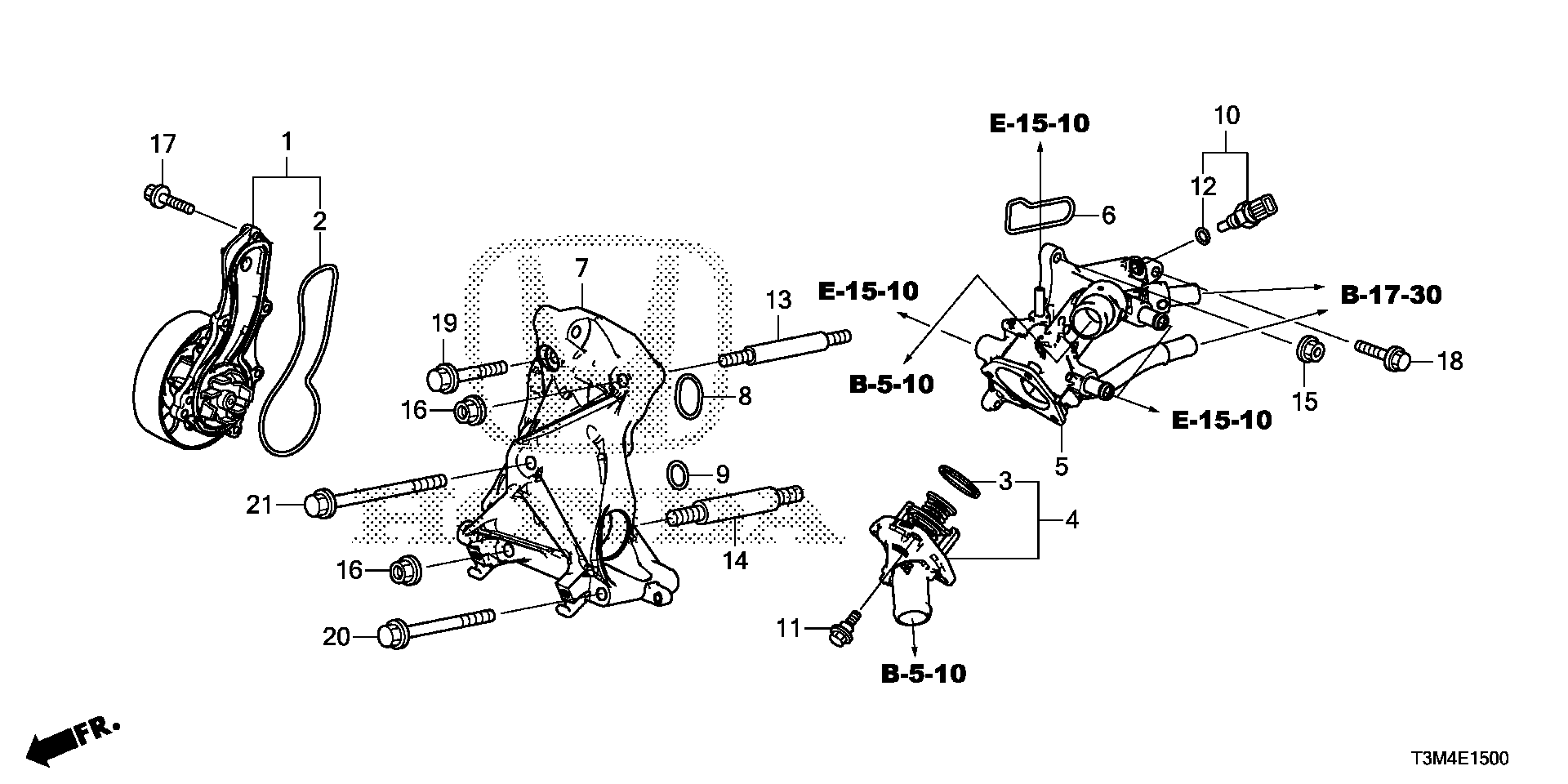 Diagram WATER PUMP (L4) for your 2020 Honda Accord   