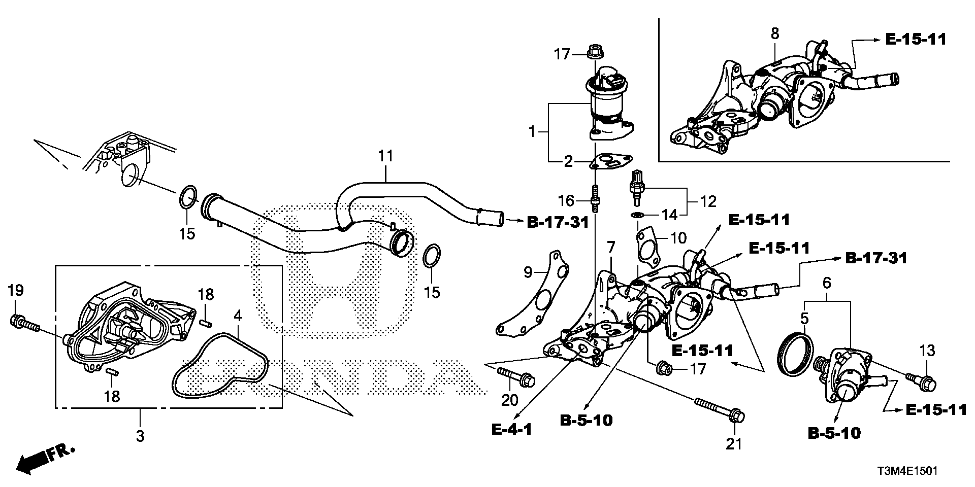 Diagram WATER PUMP (V6) for your 1998 Honda Accord   