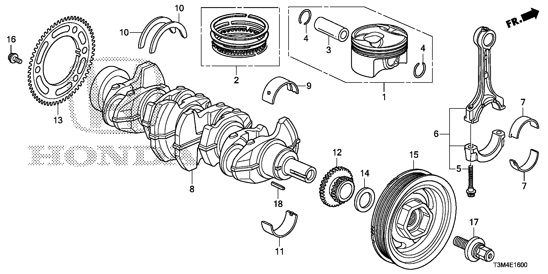 Diagram CRANKSHAFT@PISTON (L4) for your 2013 Honda Civic Coupe   