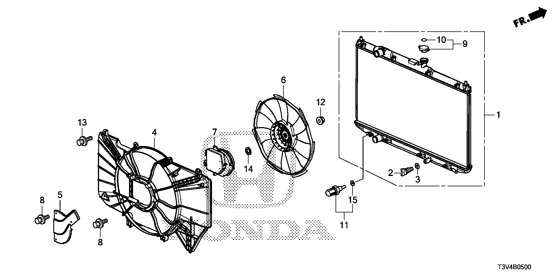 Diagram RADIATOR for your 2014 Honda Accord   