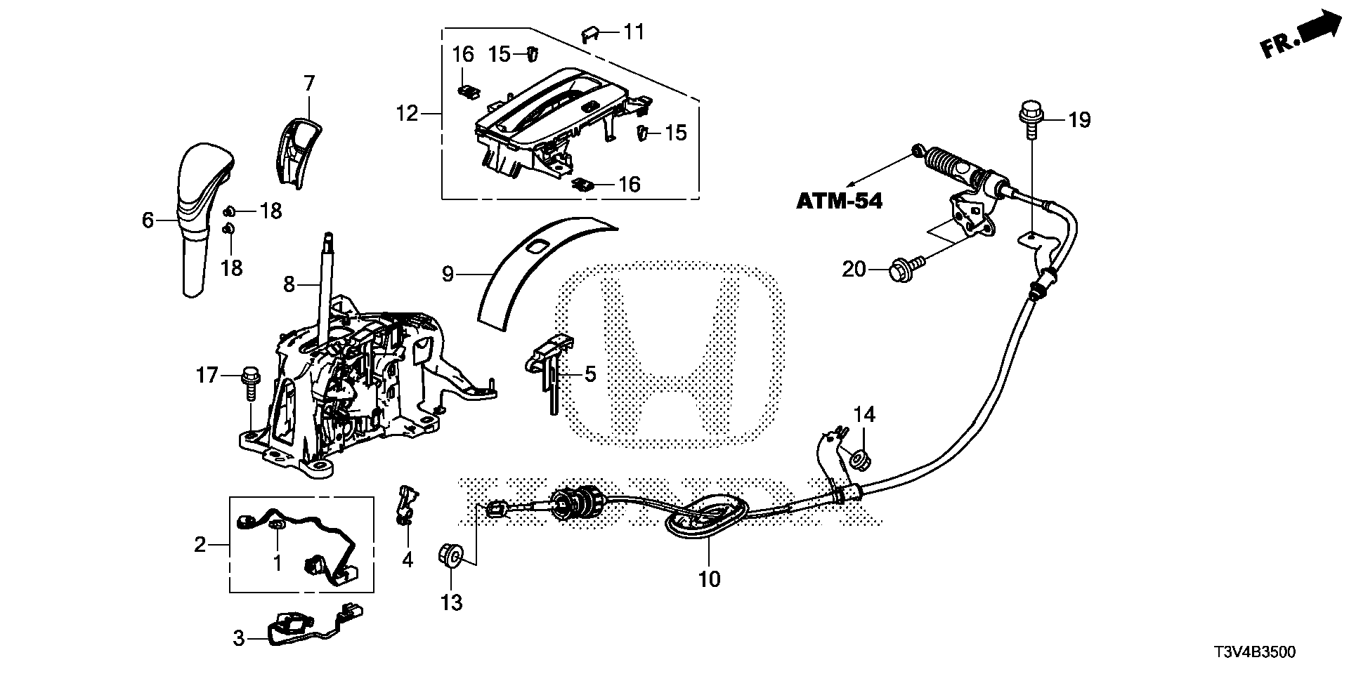 Diagram SELECT LEVER for your Honda