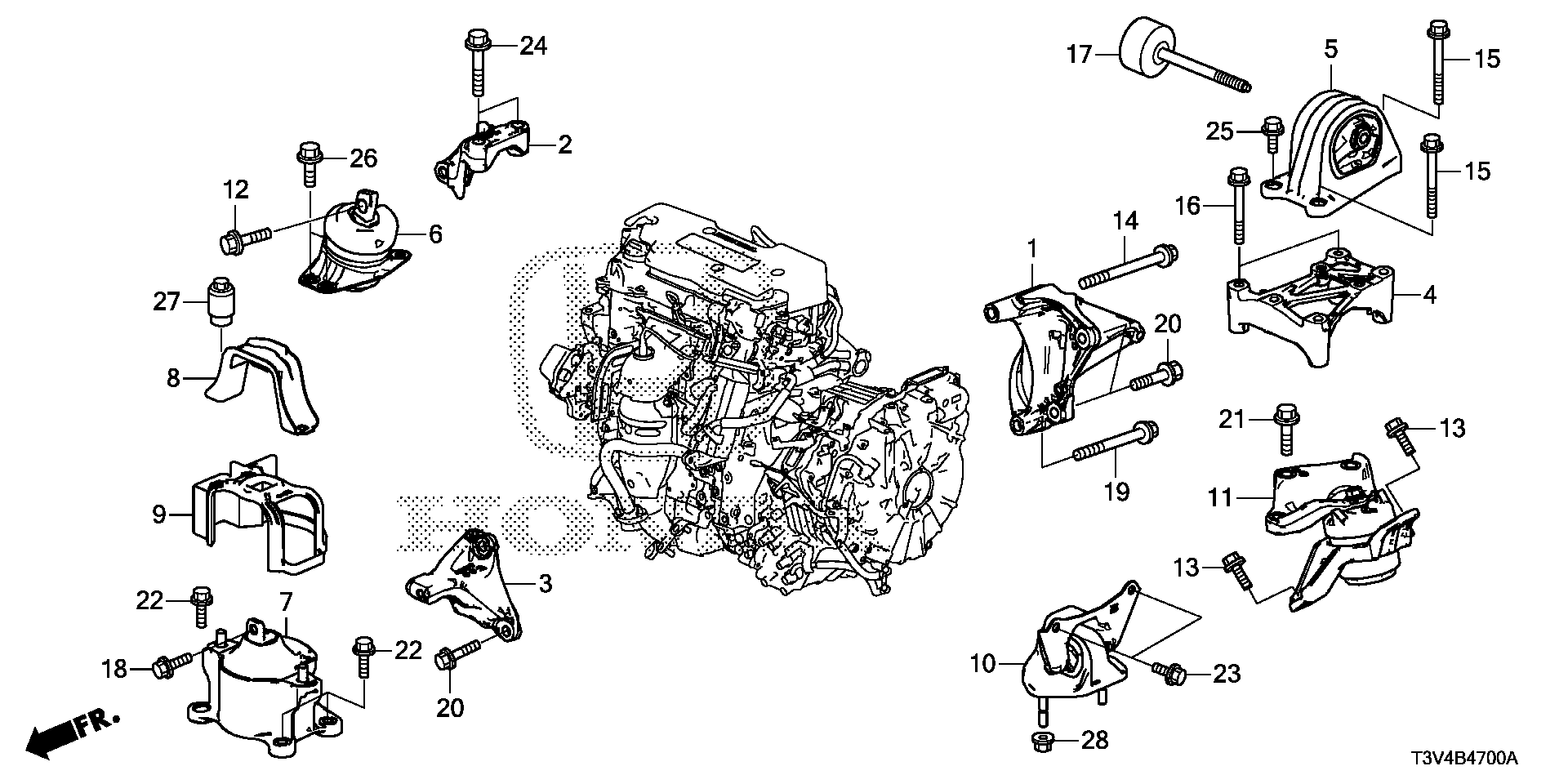 Honda Accord Bolt, flange (12x150). Engine, fuel, mounts - 90161-T3V ...