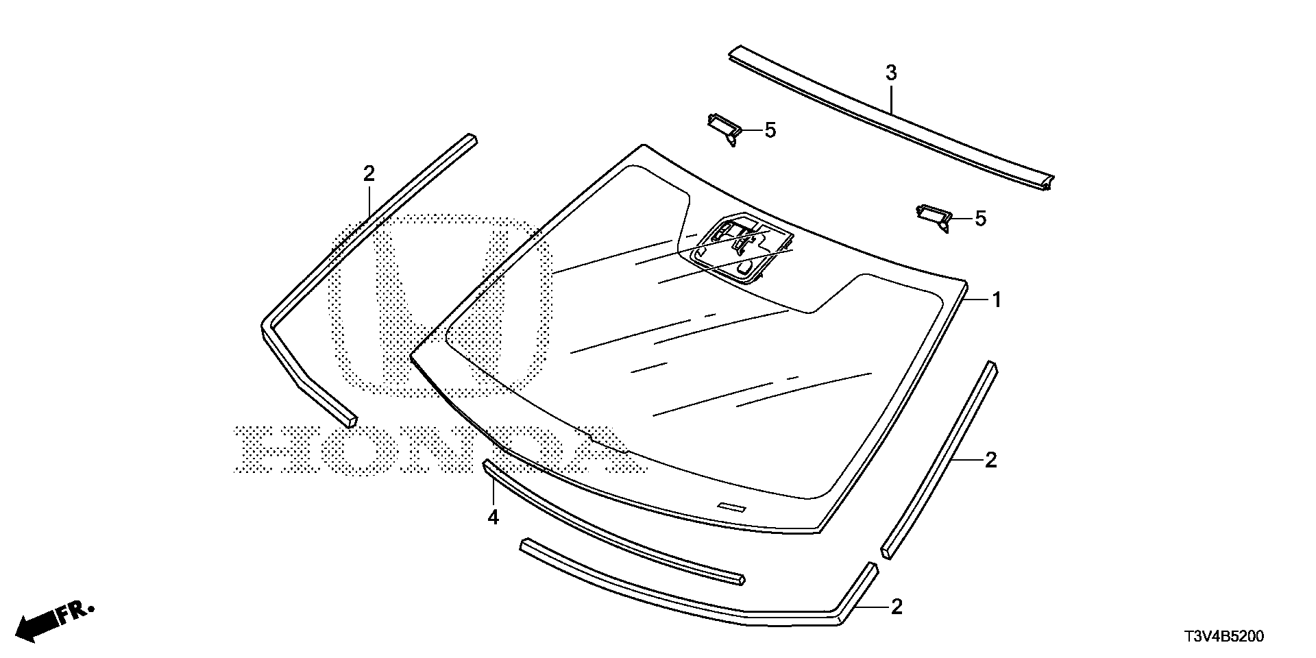 Diagram FRONT WINDSHIELD for your 2004 Honda Civic   