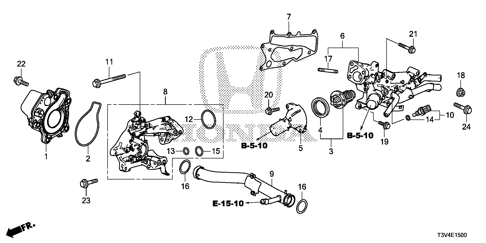 Diagram ELECTRIC WATER PUMP for your Honda Accord  