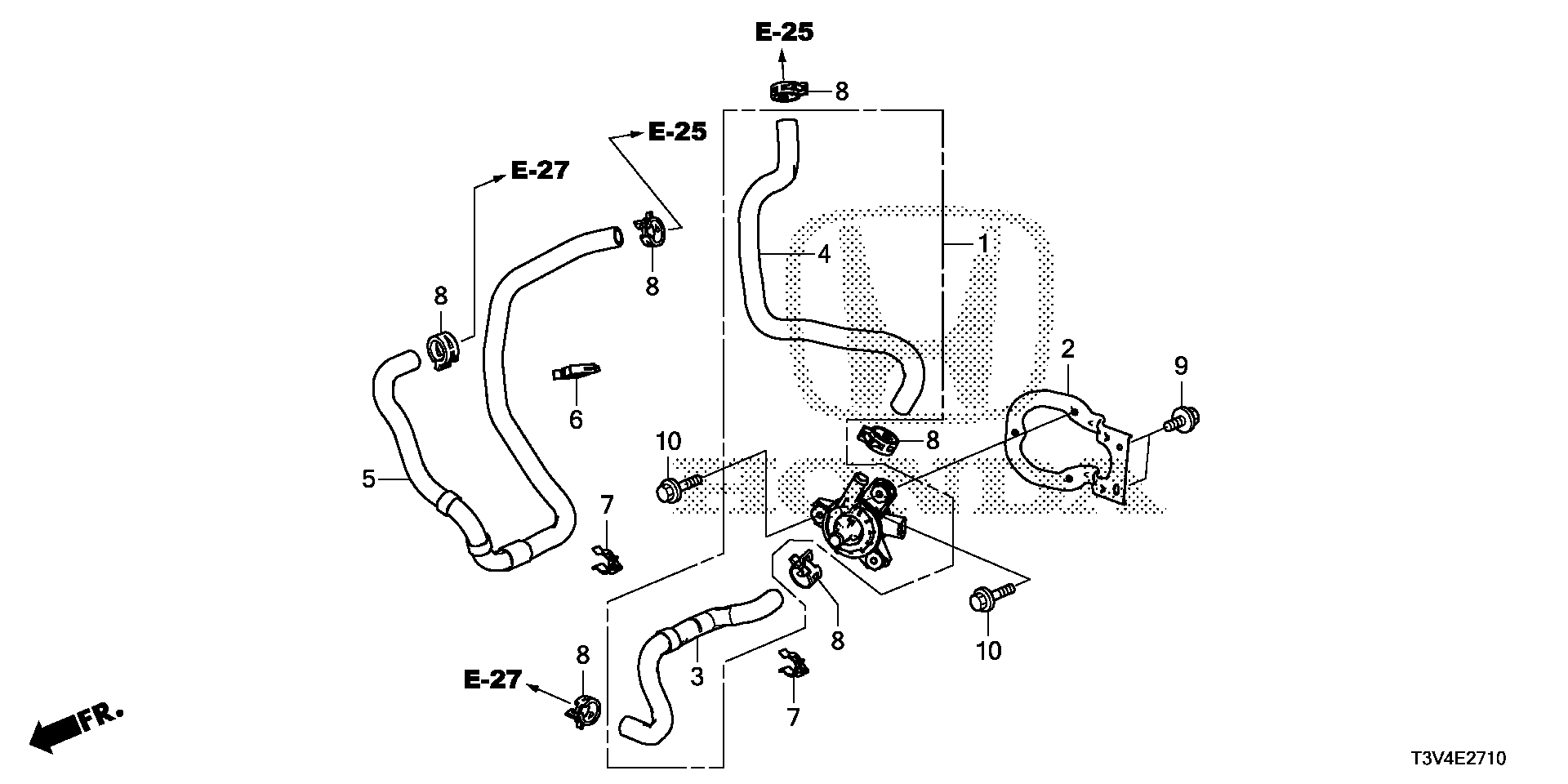 Honda Accord Hose, radiator in. Pump, water, cooling, pcu - 1J403-5K0 ...