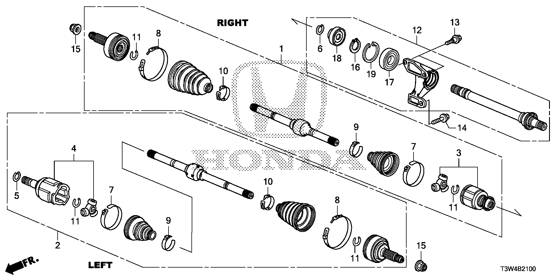 Diagram DRIVESHAFT@HALF SHAFT (1) for your Honda Accord Coupe  