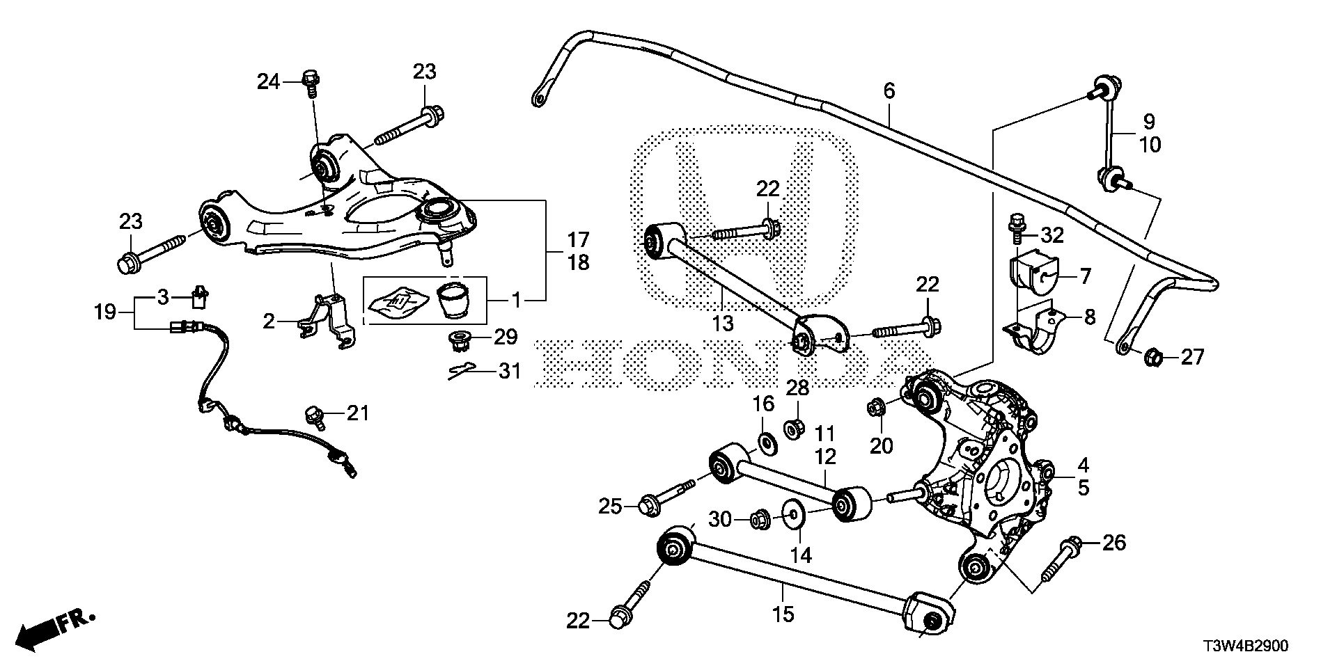 Honda Accord Bush, rr. Stabilizer holder. Knuckle, rear - 52306-T3M-A01 ...