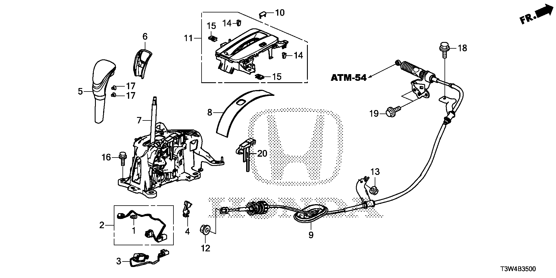 Diagram SELECT LEVER for your Honda