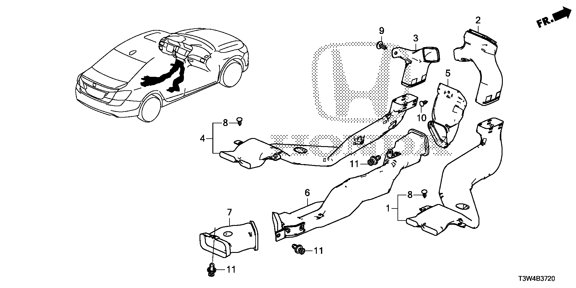 Diagram DUCT for your 1992 Honda Civic   