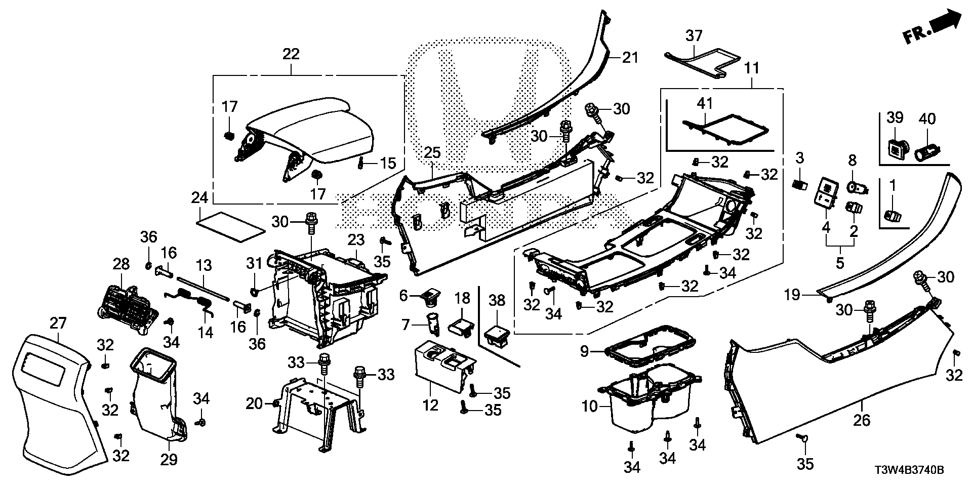 Diagram CONSOLE (1) for your 2014 Honda Pilot   