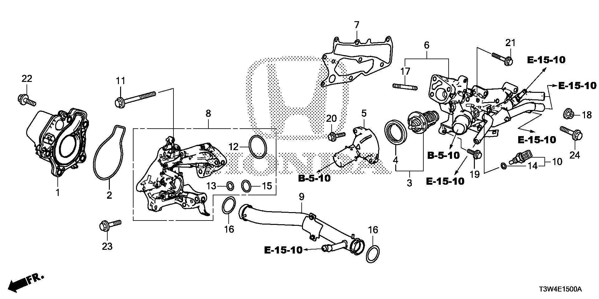 Diagram ELECTRIC WATER PUMP (1) for your 2014 Honda Accord   